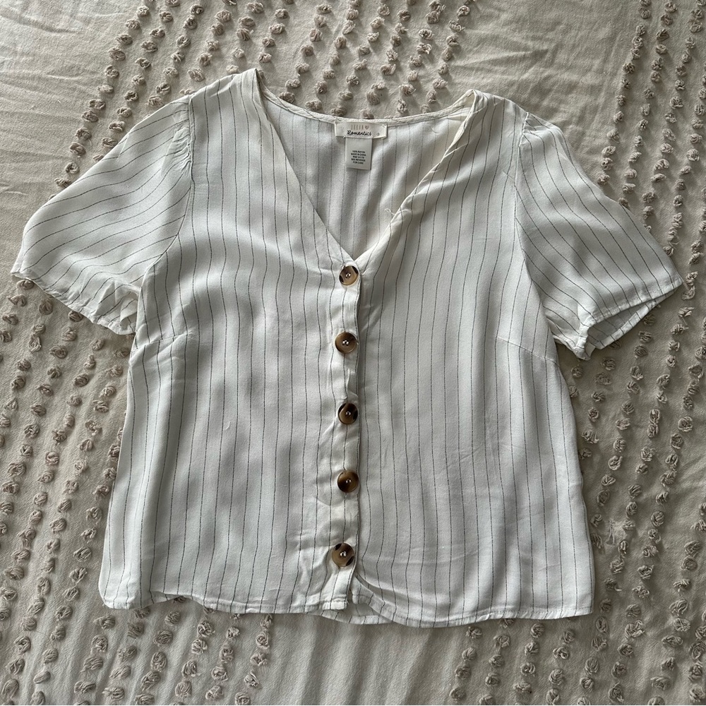 White Buttoned Top